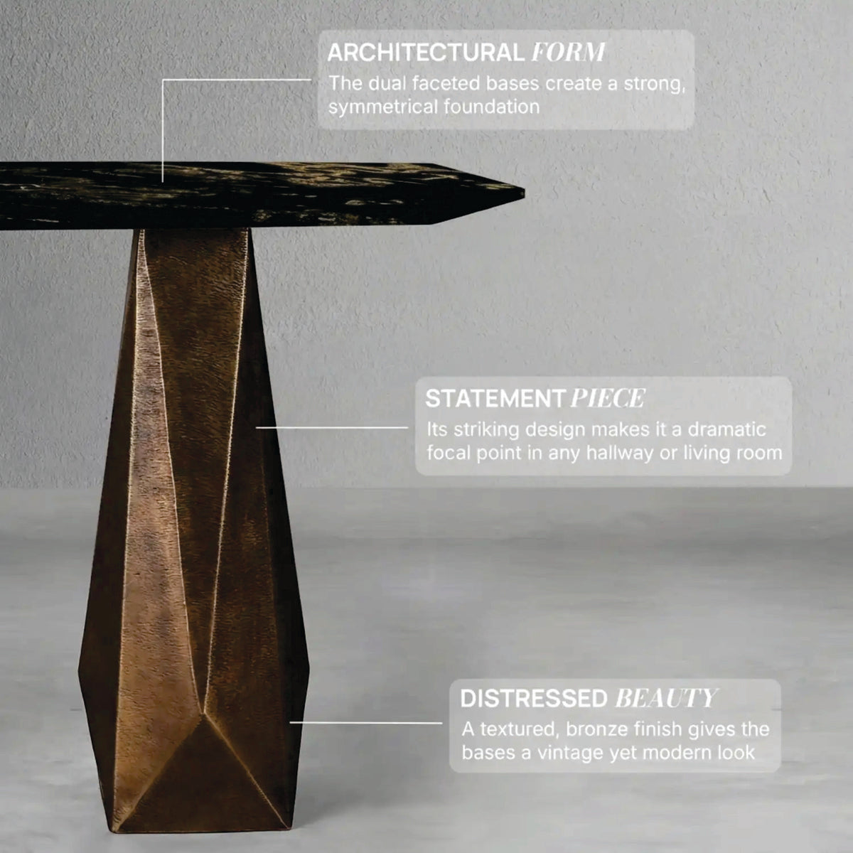 Facet Marble Console Table