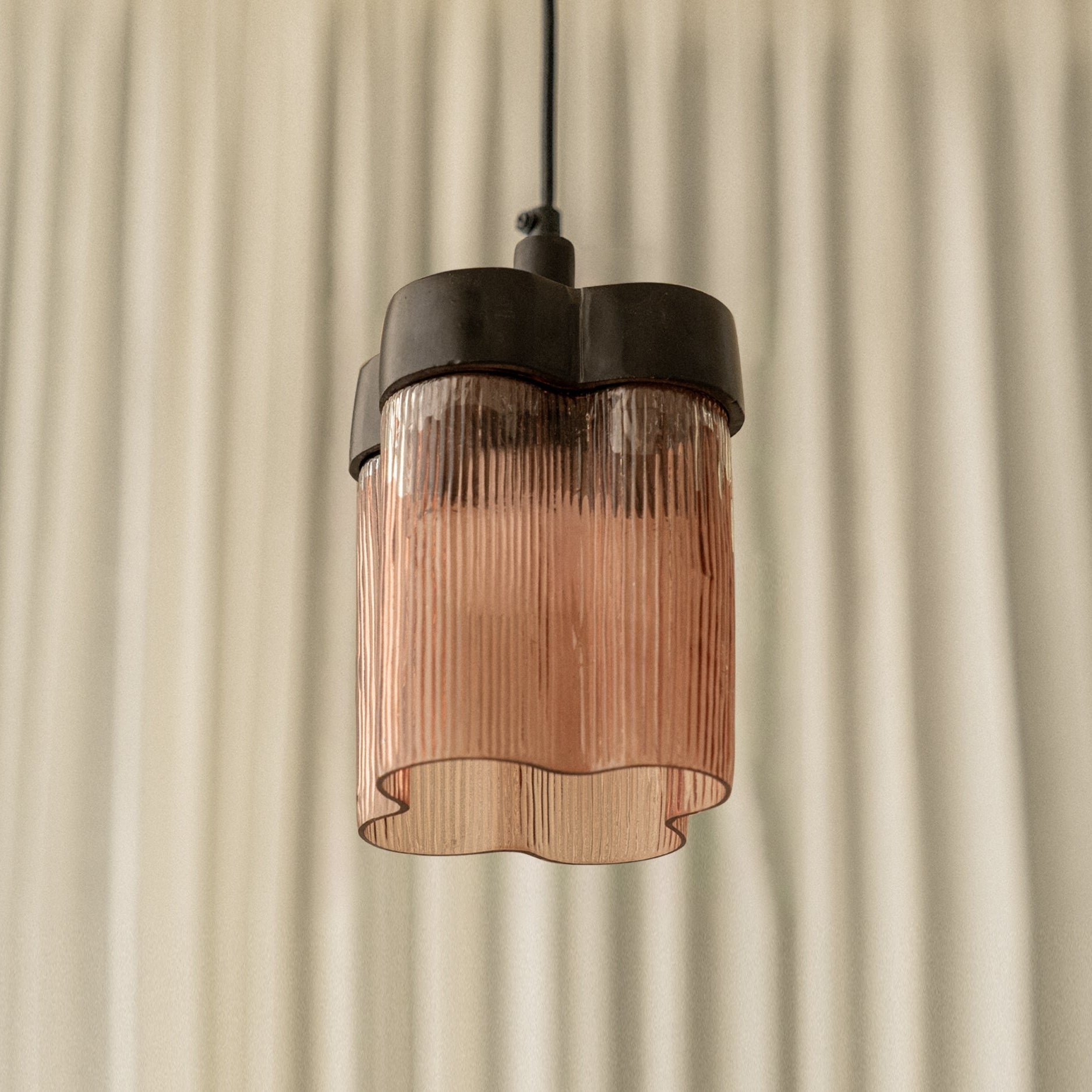 Furrow Hanging Lamp Small  | Mild Steel and Glass