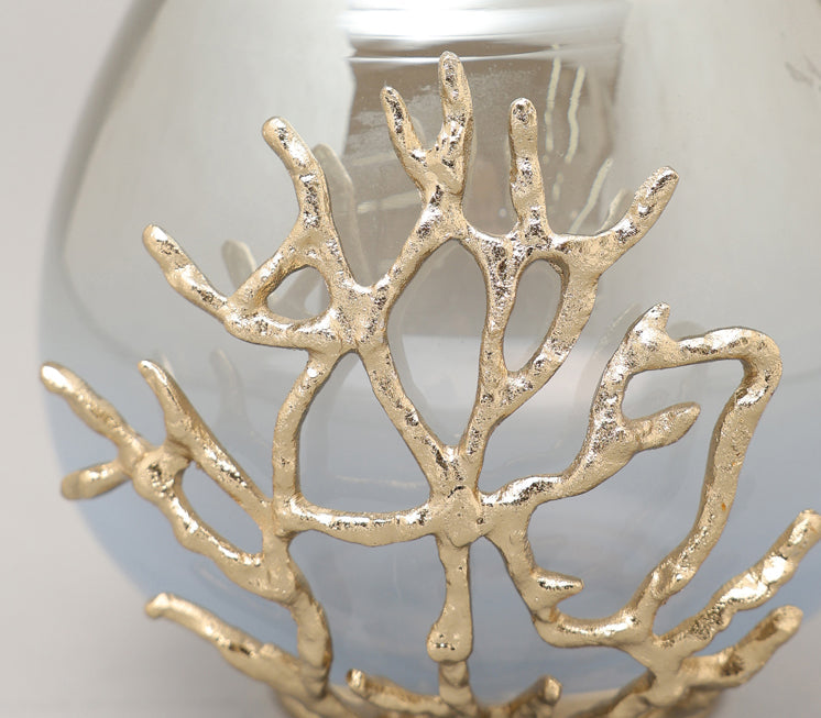 Gold Coral Votive Holder