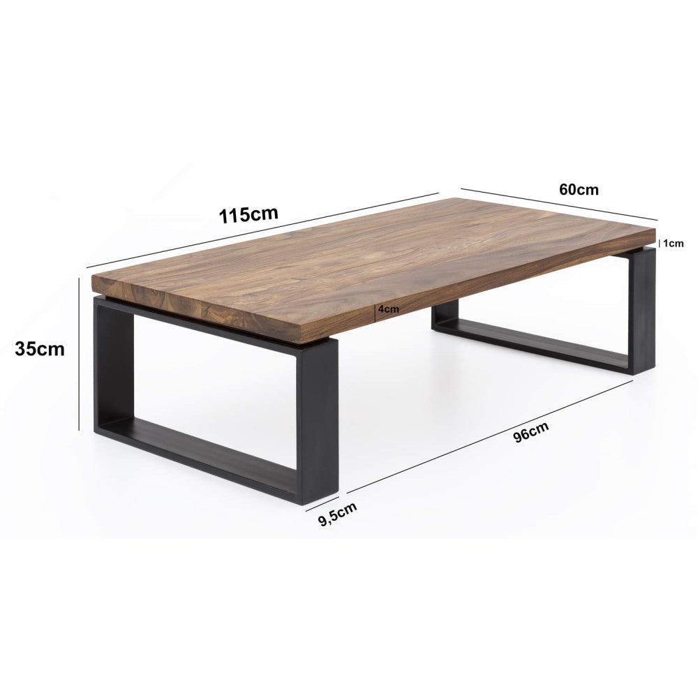 Solid Sheesham Wood Coffee Table | Modern Center Table for Living Room
