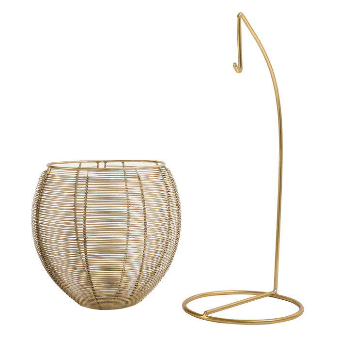 Skye'S Fruit & Bread Basket In Gold Finish