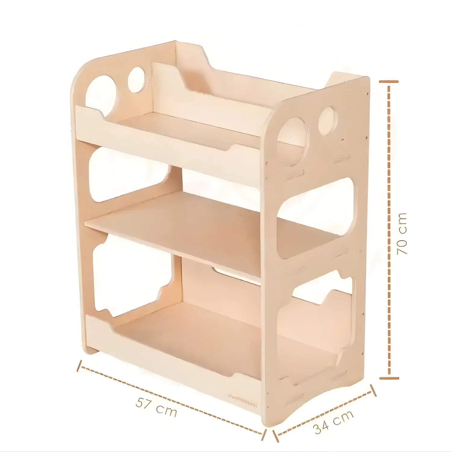 Montessori Bookshelf 3-Tier Wooden Open Shelf Rack