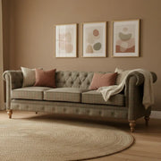 Multi Tweed 3 Seat Chesterfield