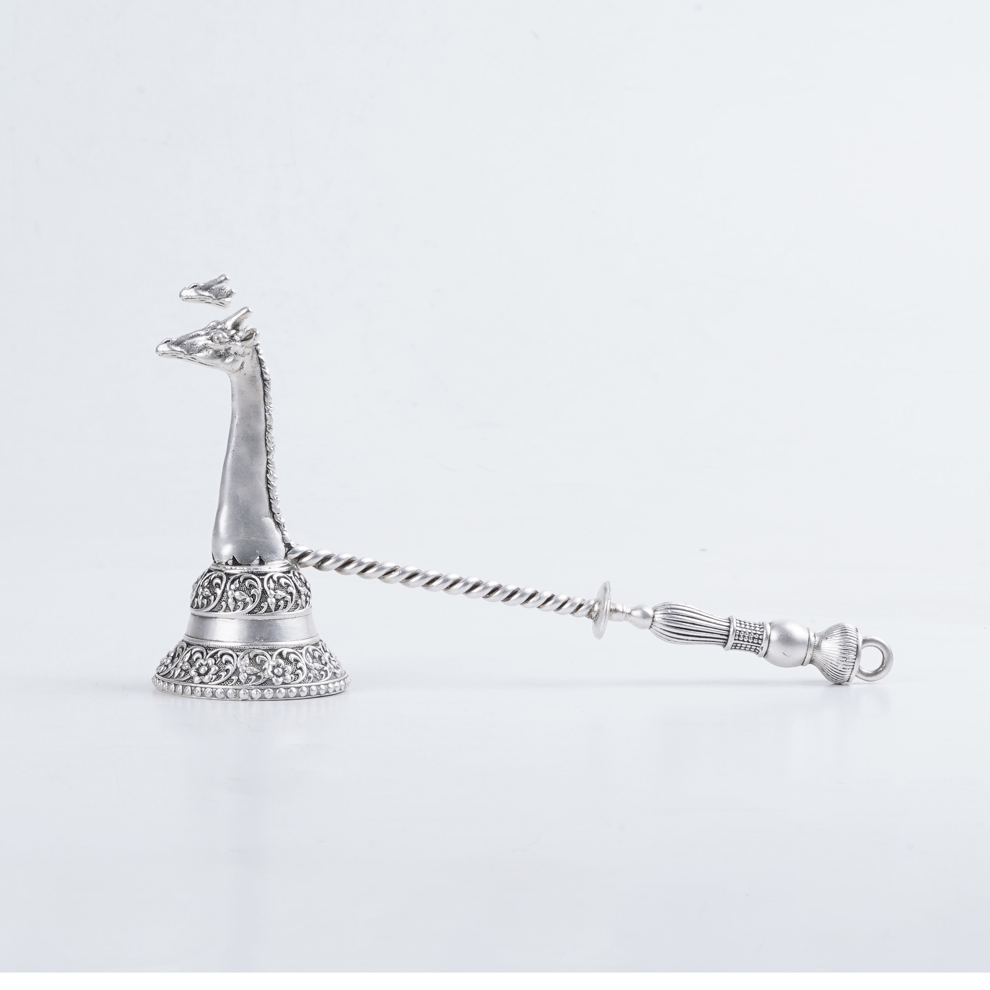 Pure Silver Plated Brass Giraffe Candle Snuffer Gift Set In Luxury Velvet Box