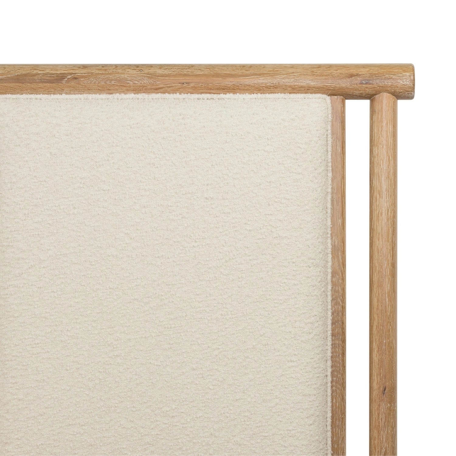 Edgar Solid Teak Wood And Fabric Upholstery King Size Bed