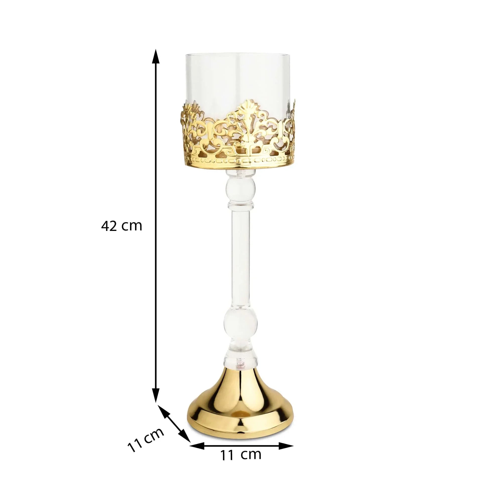 Aurum Crest Pillar Candle Holder