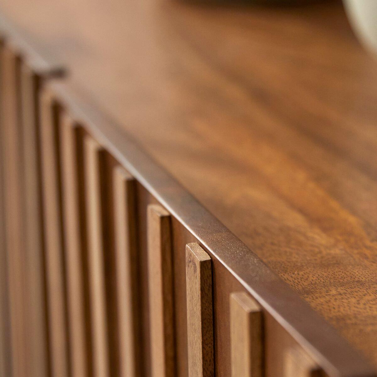 Elberta Solid Mango Wood TV Unit 3 Door In Provincial Teak Finish