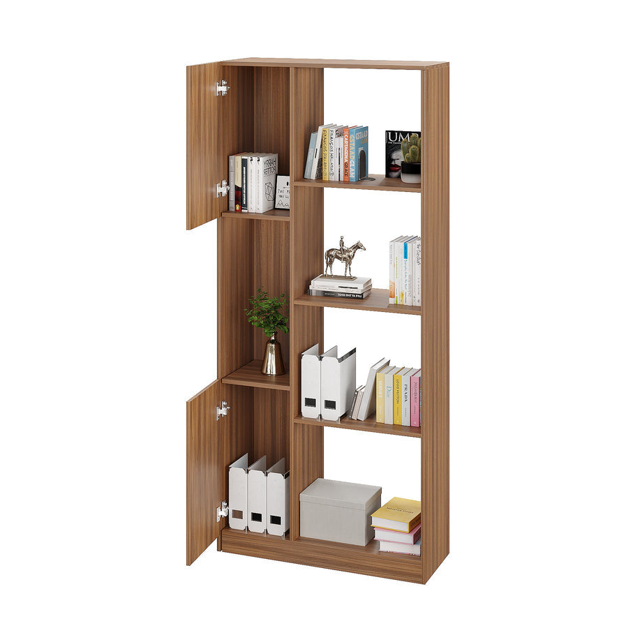 Bookshelf with Doors and Storage Cabinet - Bookaura