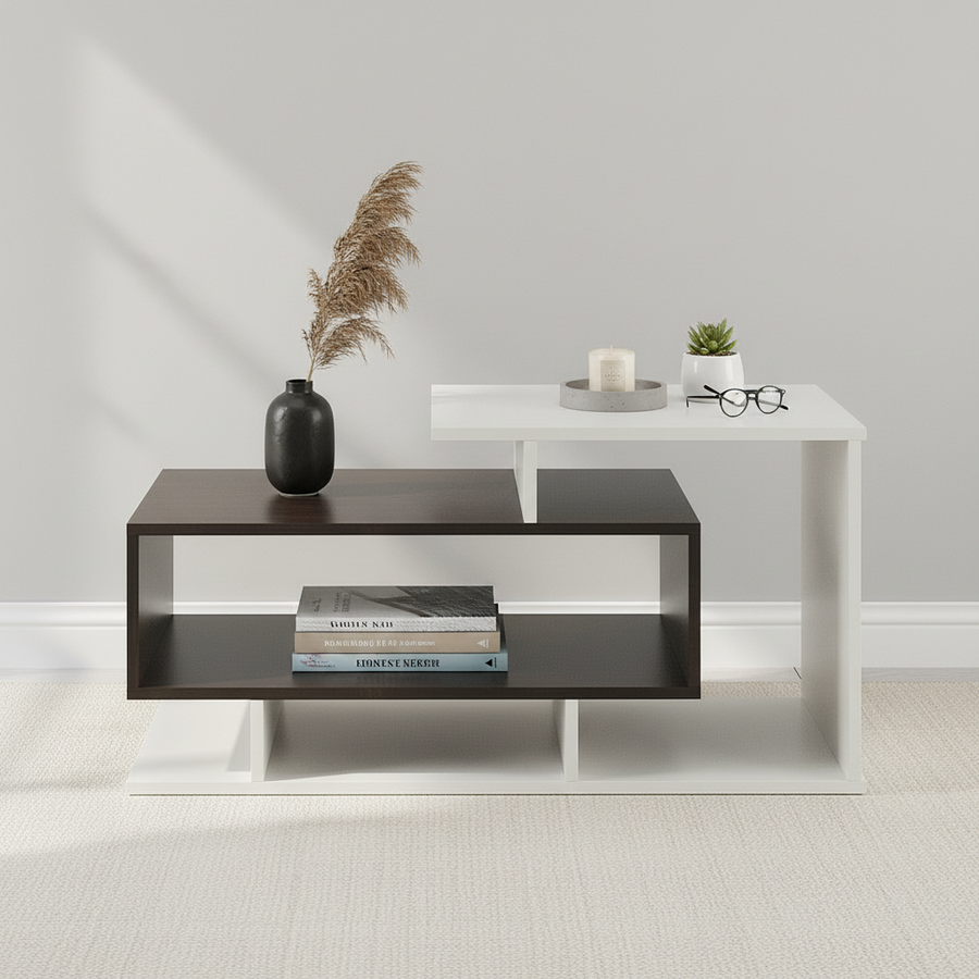 Coffee Table for Living Room with Storage Shelf - Fabelio