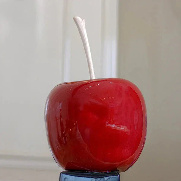 Red Apple Sculpture | Premium Porcelain Decorative Showpiece for Modern Home Décor