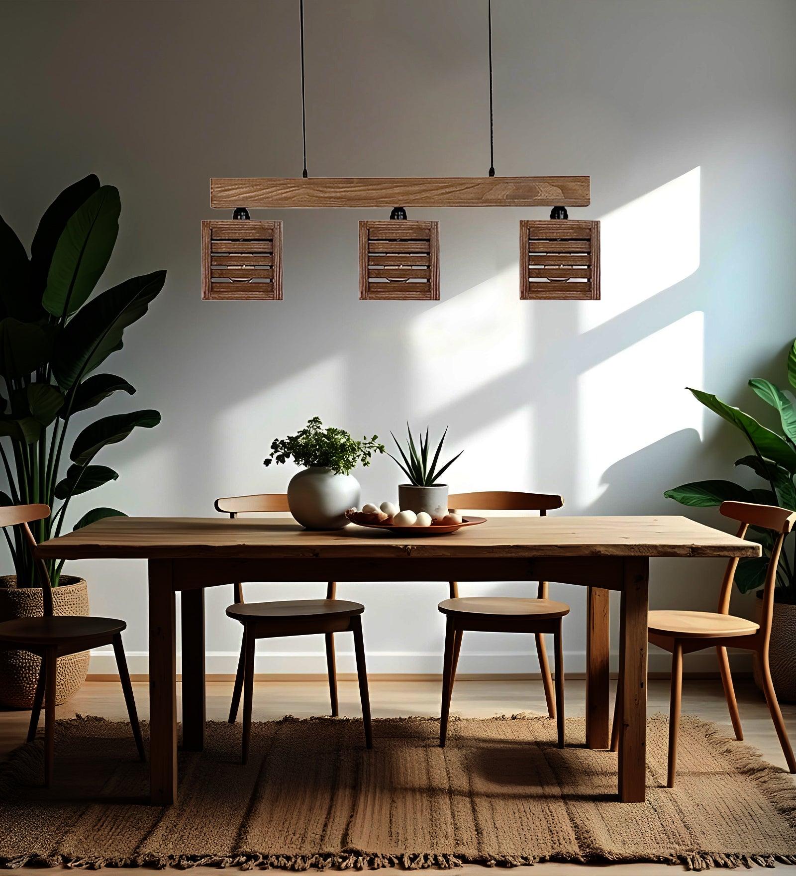 Lyon Wooden 3-Light Pendant Lamp | Trio Hanging Lamps