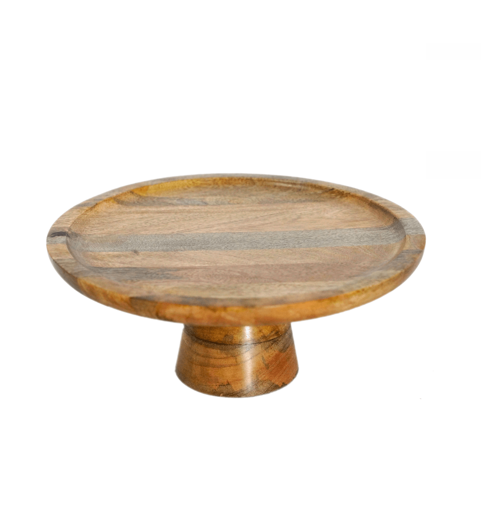 Wooden Rotating Cake Stand | Large Round Dessert & Pizza Platter for Cake Cutting & Serving