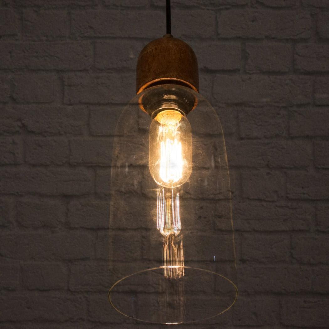 Modern Glass & Wooden Hanging Ceiling Light Lamp For Indoor & Outdoor Decoration
