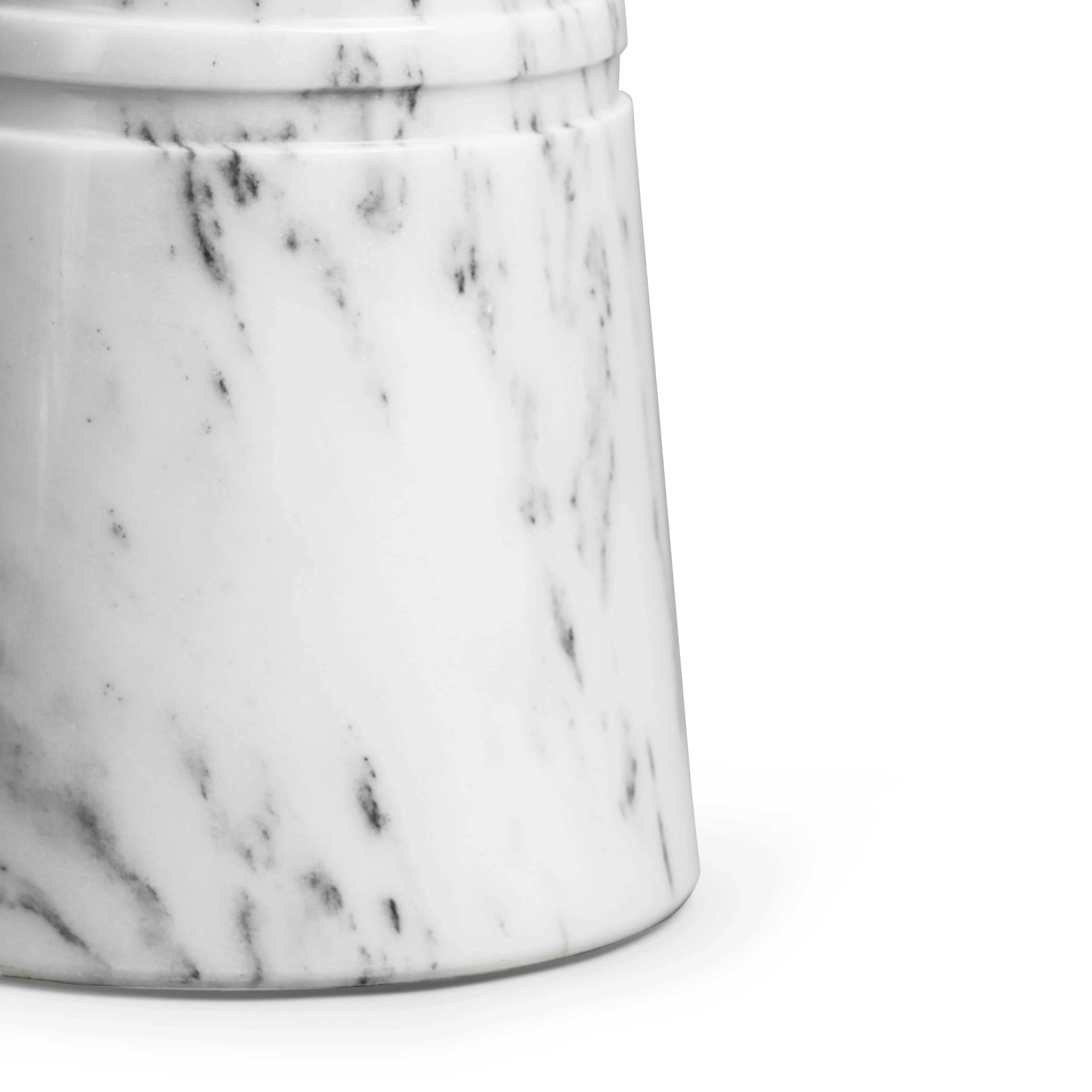 Ebb Marble Accent Table with White Marble Base | Modern Brass Side Table for Living Room