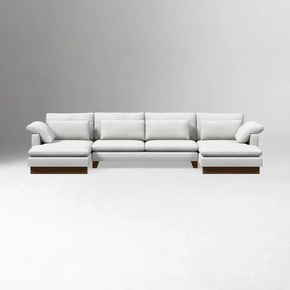 Bursa Sofa | Sheesham Wood & Linen Fabric