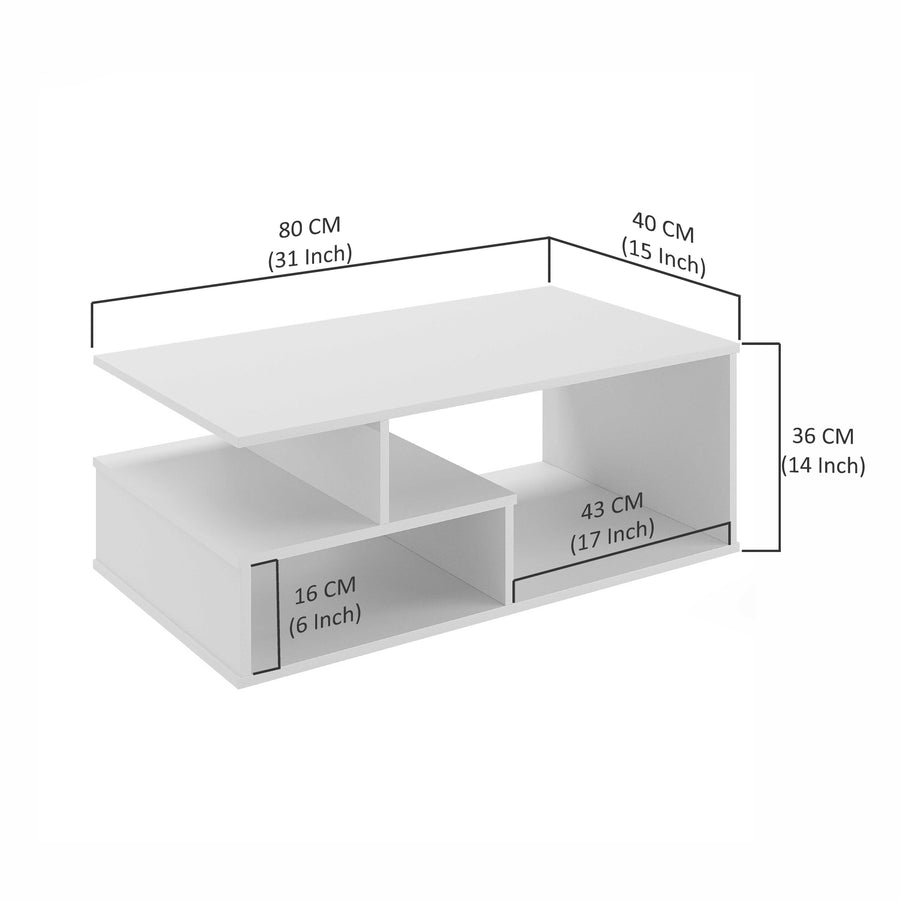 Coffee Table for Living Room with Storage Shelf - Witely