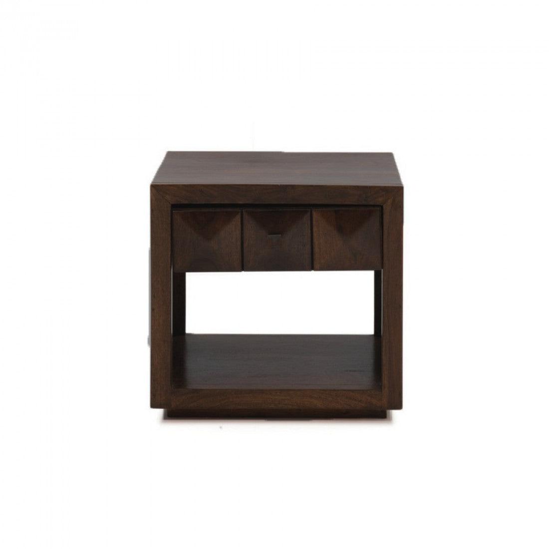 Sanpete Solid Sheesham Wood Side Table with Storage | Bedside & Sofa Side Table with drawer