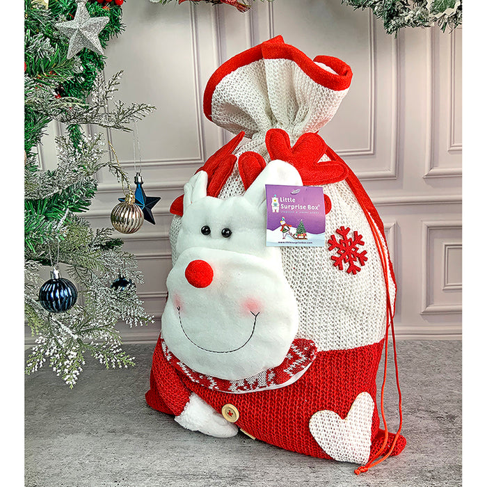 Knitted Christmas Sack for Christmas Gifts and Home Décor