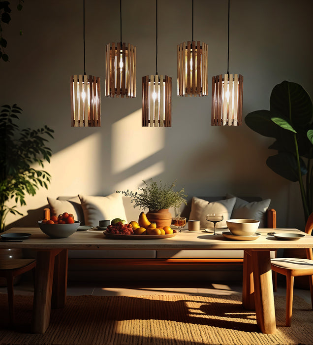 Hexa Wooden 5 Series Hanging Light for Home Decor | Pendant Lamps