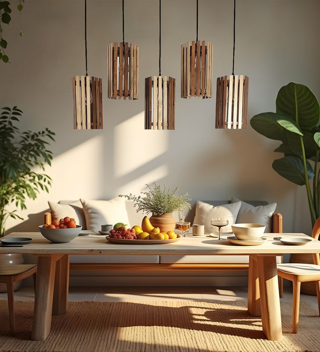 Hexa Wooden 5 Series Hanging Light for Home Decor | Pendant Lamps