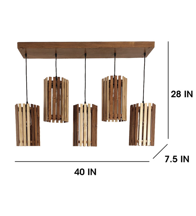 Hexa Wooden 5 Series Hanging Light for Home Decor | Pendant Lamps