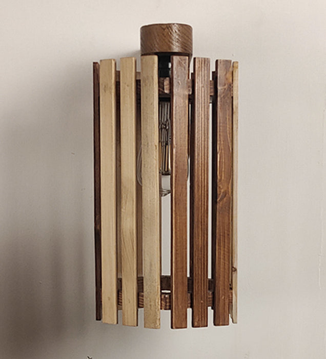 Hexa Brown Wooden Wall Light | Lamps for Home Decor