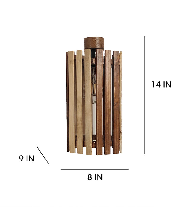 Hexa Brown Wooden Wall Light | Lamps for Home Decor