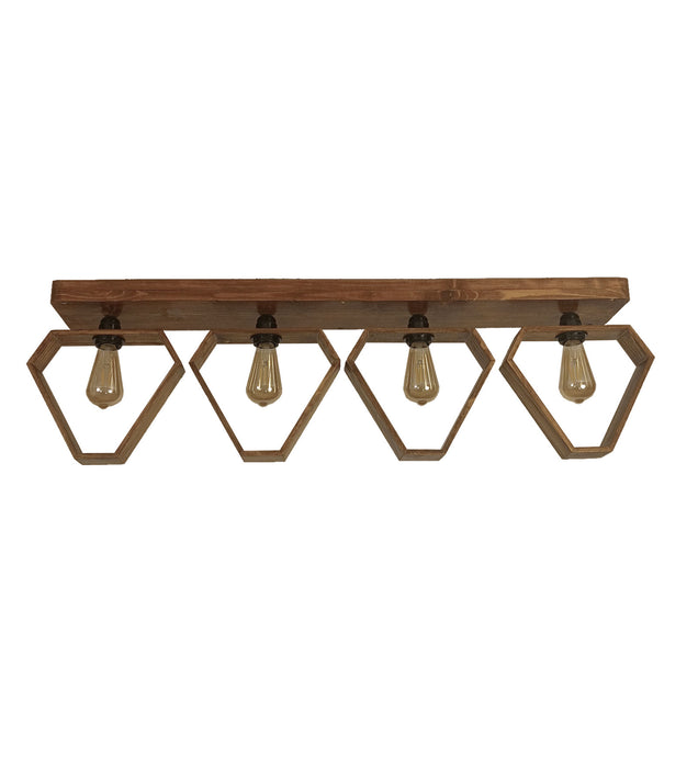 Hexad Brown Wooden Ceiling Light for Living Room | Decorative Lights