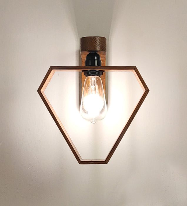 Hexad Brown Wooden Wall Light | Lamp For Wall Decor