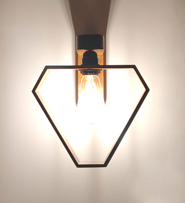 Hexad Brown Wooden Wall Light | Lamp For Wall Decor