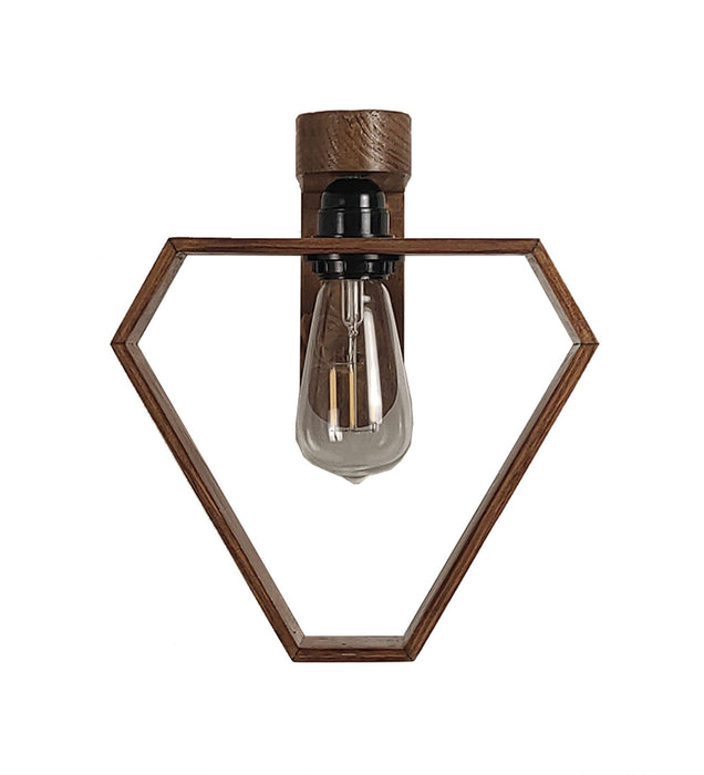 Hexad Brown Wooden Wall Light | Lamp For Wall Decor