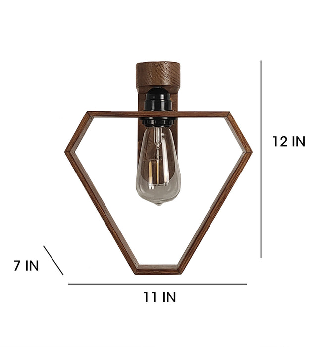 Hexad Brown Wooden Wall Light | Lamp For Wall Decor