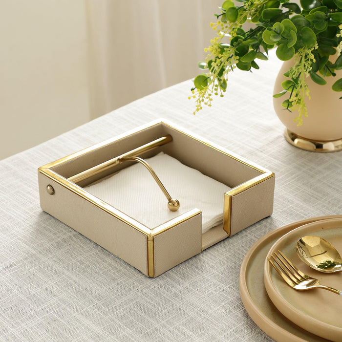 Opus Leather Napkin Cradle & Napkin Holder | Tissue Paper Box for Kitchen