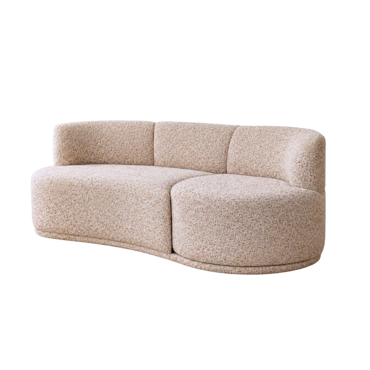 Velune Off White Boucle 3 Seater Swivel Sofa