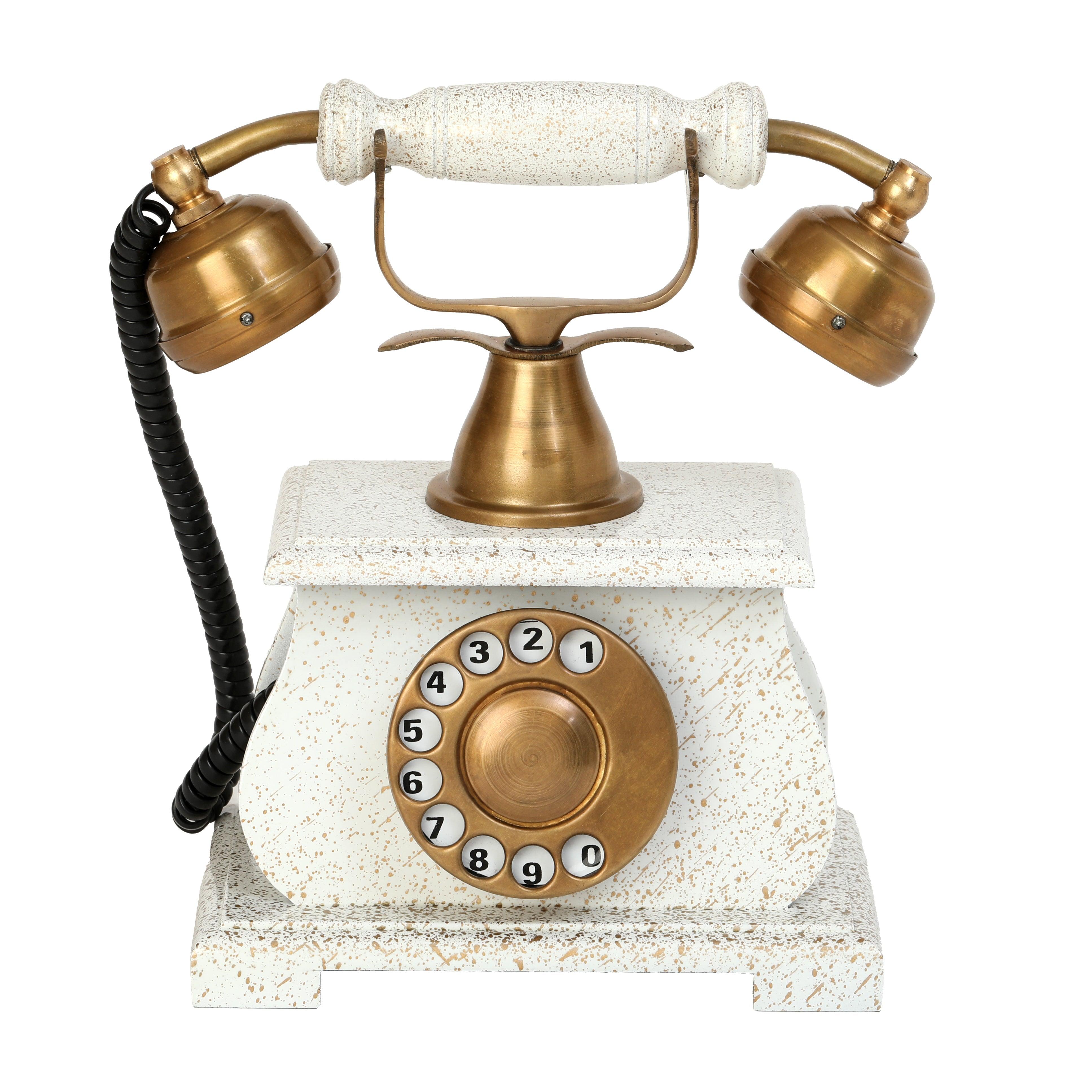 Collectible Brass and Wood Vintage Style Telephone Replica - SHOWPIECE ONLY
