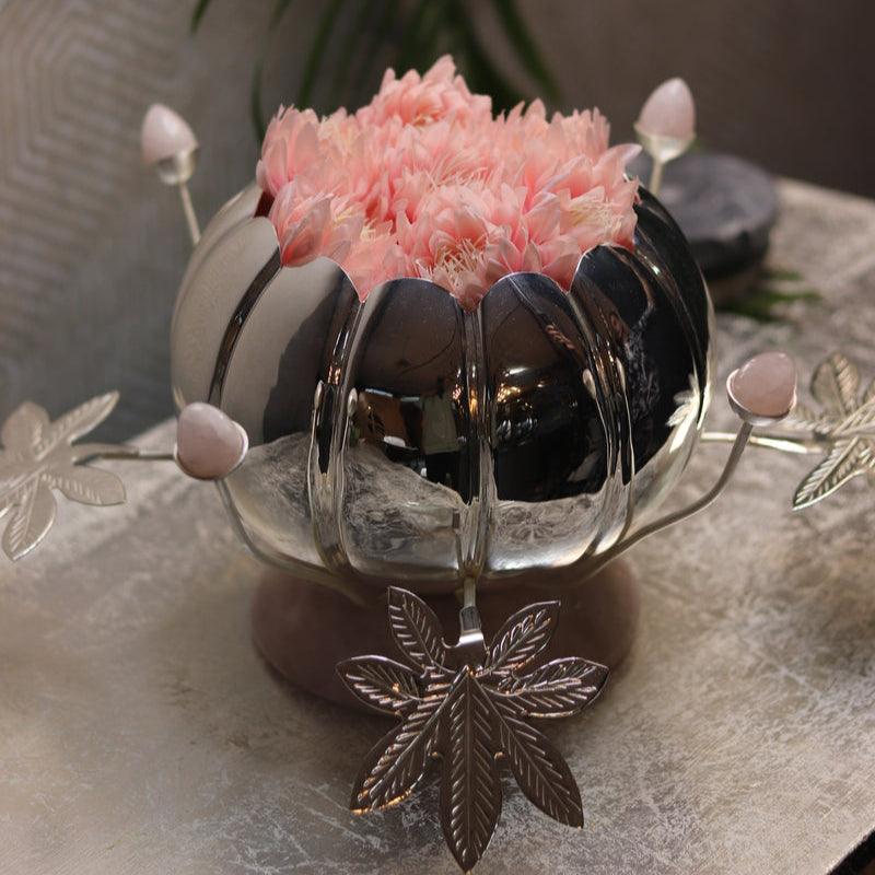 Flower Bowl center piece With pink stone
