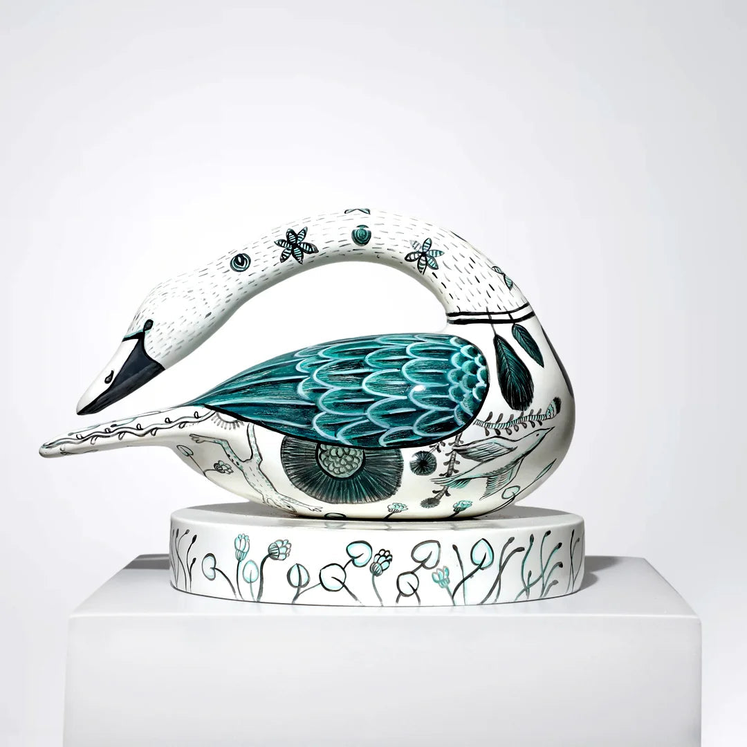 Curlew - Handcrafted Ceramic Swan Sculpture