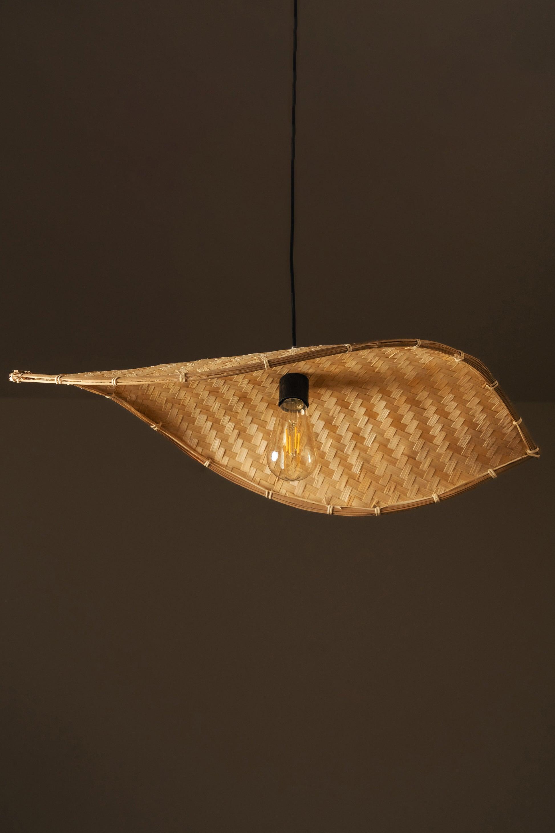 Thin Wavy Bamboo Hanging Lampshade