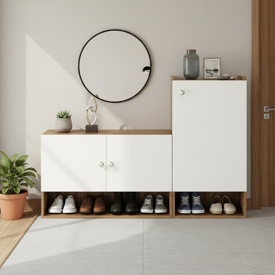 Shoe Rack Cabinet with Doors and Storage - Sinala