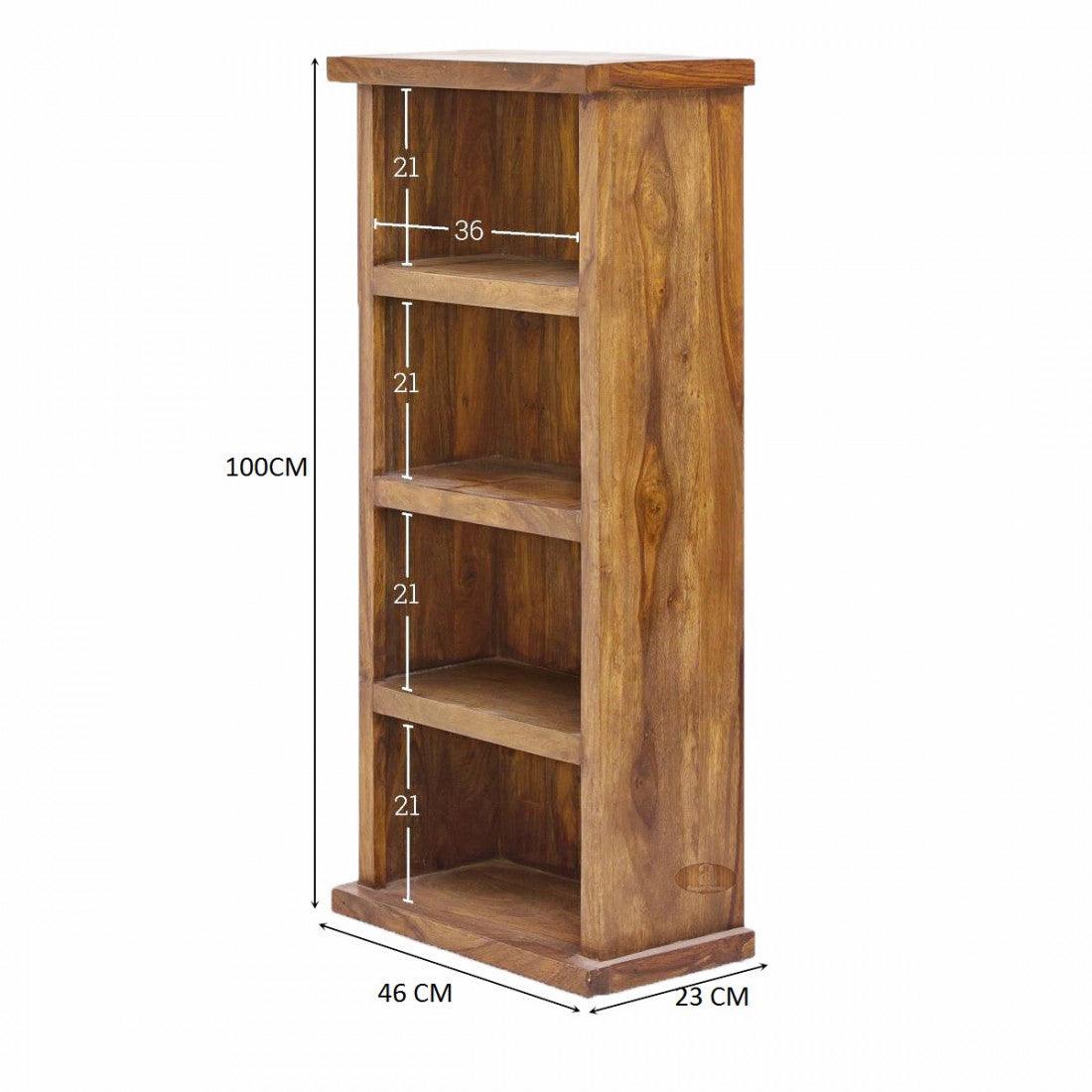 Space Saver Simply Designed Sheesham Wood Bookshelf (Honey)