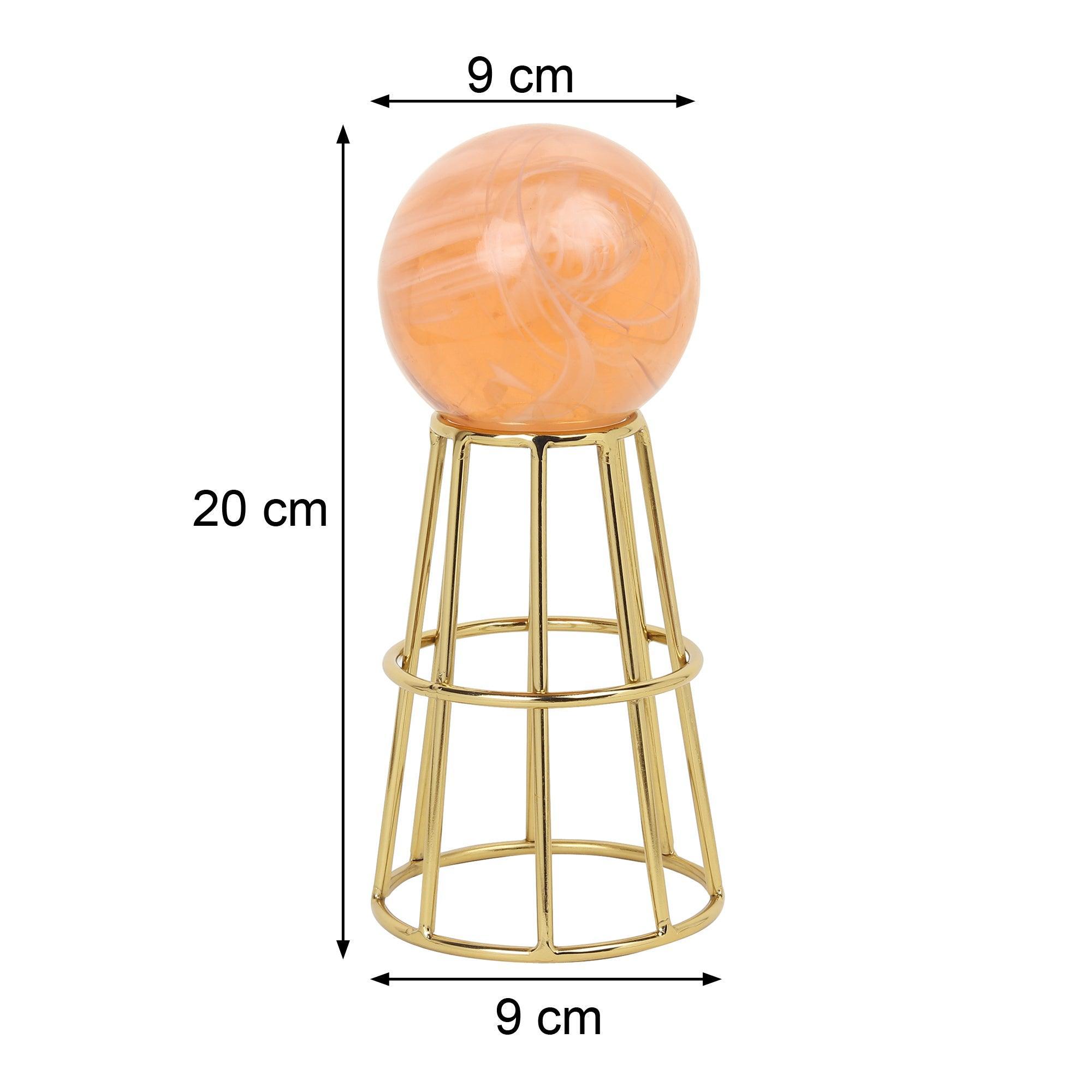 Unique Crystal Orb's Pedestal Ball Showpiece | Designer Home Decor Item for Living Room