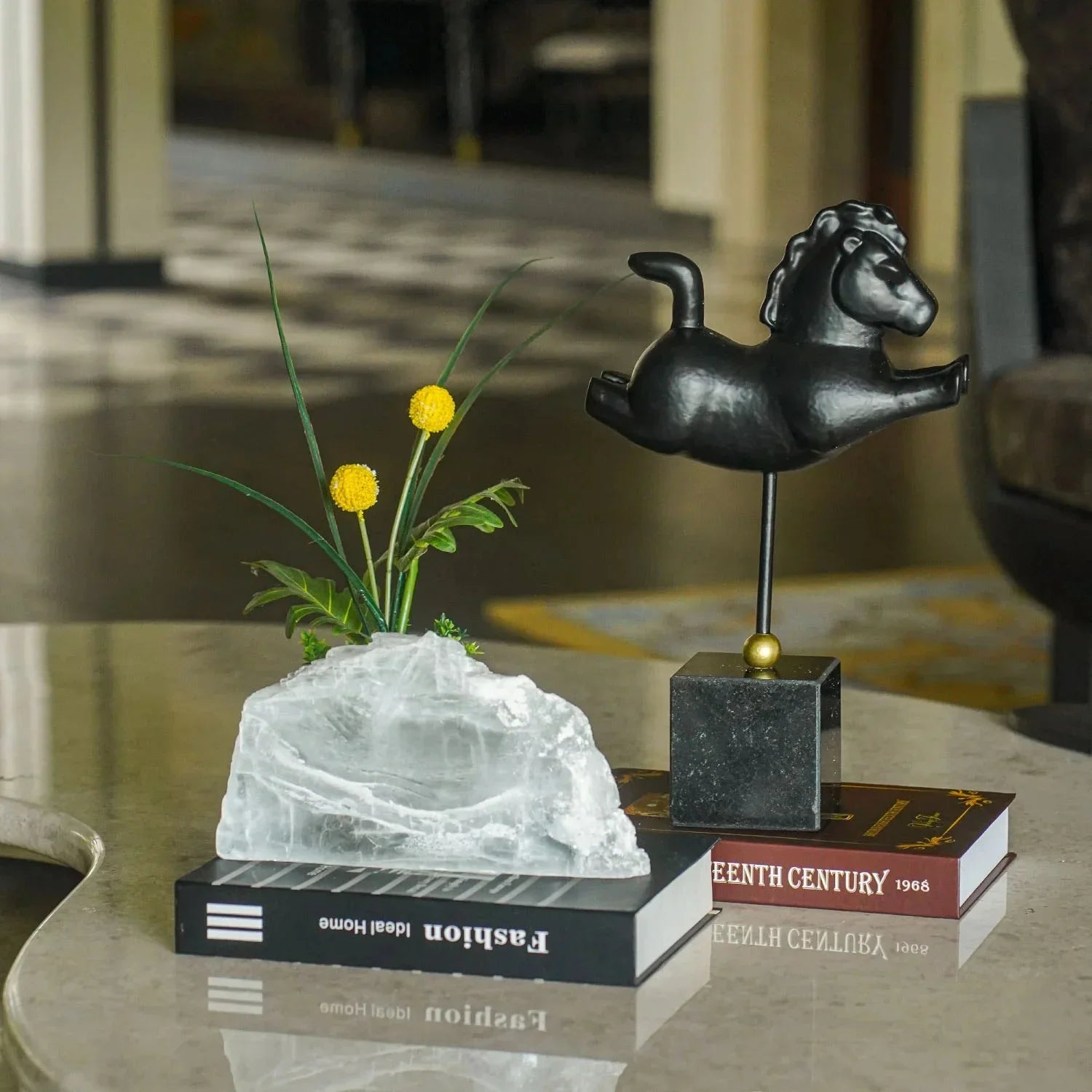 Silhouette Stallion - Black Running Horse Sculpture