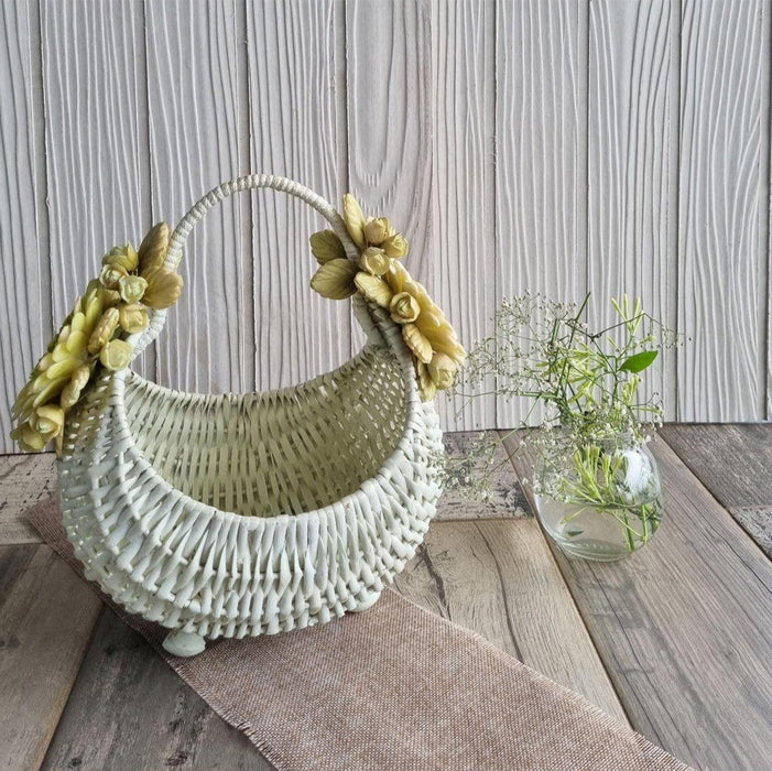 Ivory Blooming Ship Basket