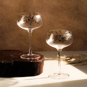 Golden Motif Martini Stem Glass Set of 6 - Premium Tableware