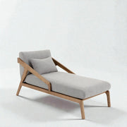 Meridin Teak Wood & Brass Buttons Chaise/Daybed