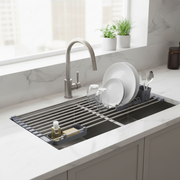 Expandable Dish Drying Rack | Stainless Steel Roll Up Kitchen Sink Rack