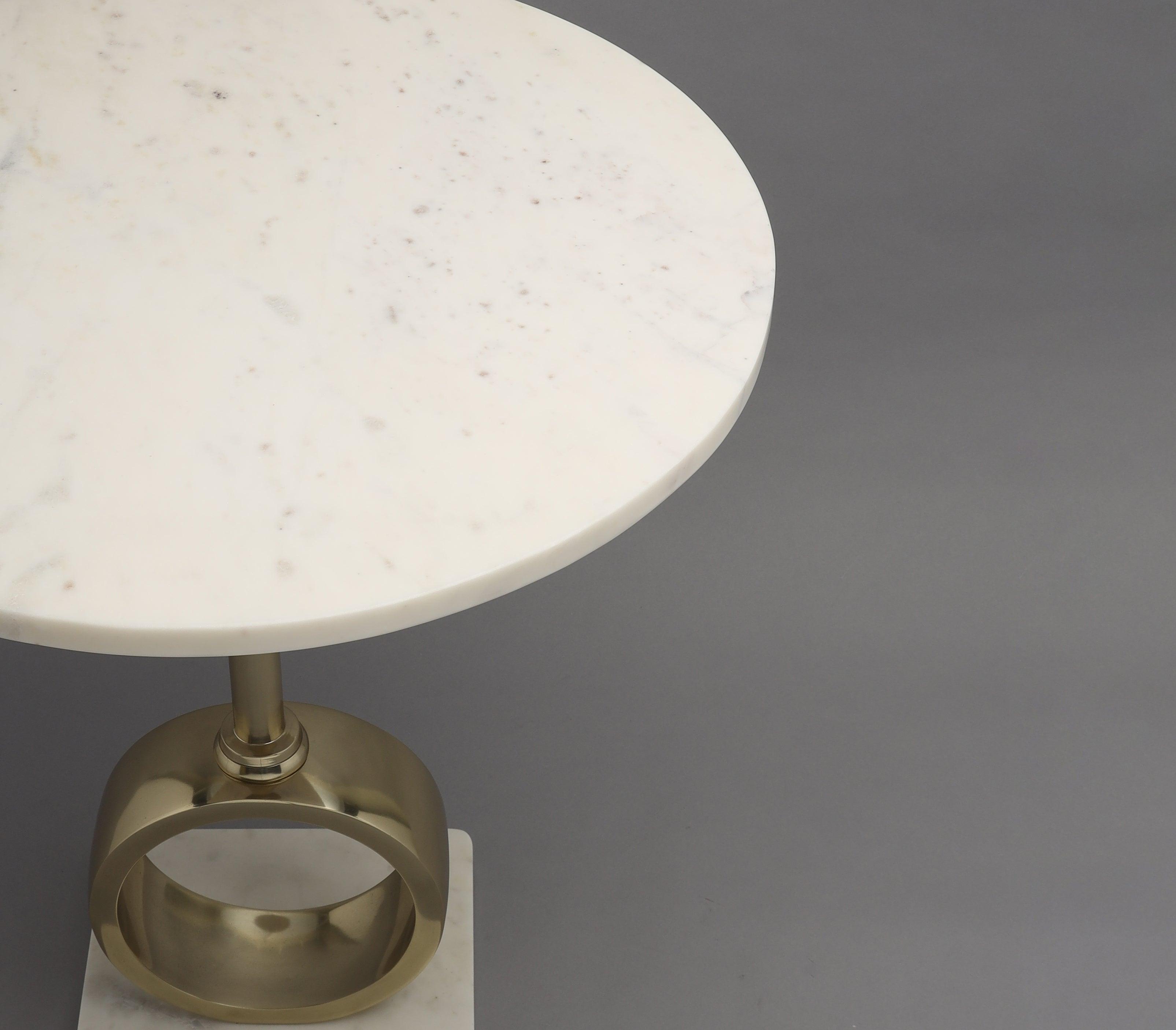 Balletic Side Table for Living Room | Decorative Marble End Table | Deigner Corner Table