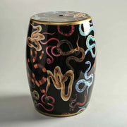 Retro Snakes Porcelain Stool