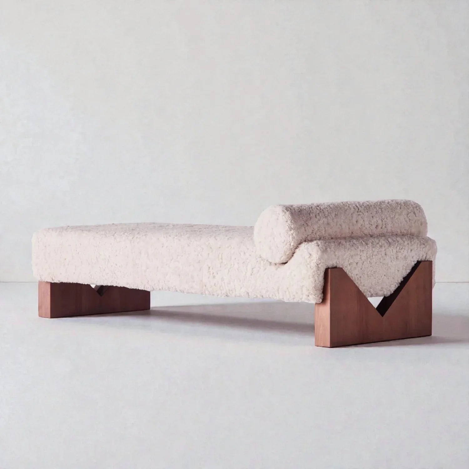 Arqora Solid Teak Wood & Fabric Upholstery Bench
