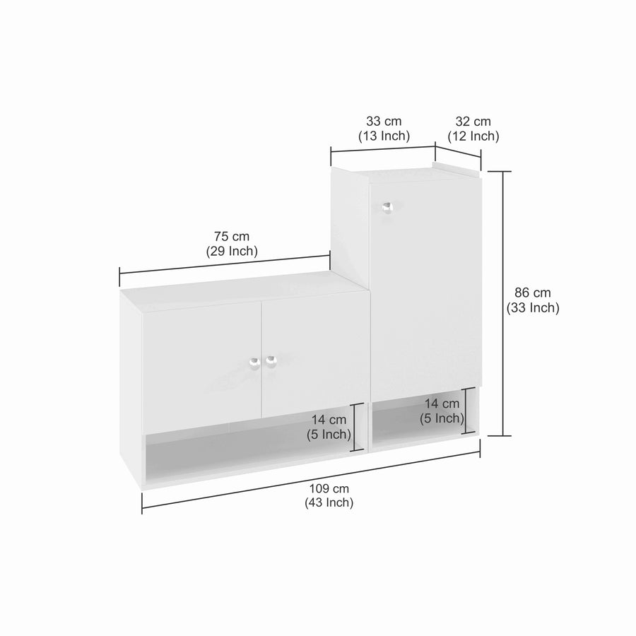 Shoe Rack Cabinet with Doors and Storage - Sinala